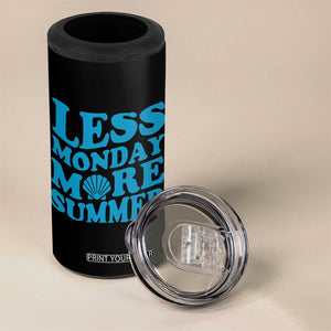 Less Monday More Summer 4 in 1 Can Cooler Tumbler Retro Beach Seashell Graphic TS12 Print Your Wear