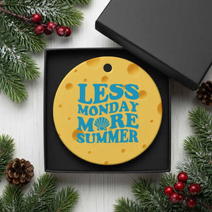 Less Monday More Summer Ceramic Ornament Retro Beach Seashell Graphic