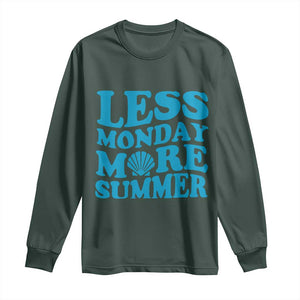Less Monday More Summer Long Sleeve Shirt Retro Beach Seashell Graphic