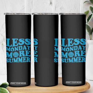 Less Monday More Summer Skinny Tumbler Retro Beach Seashell Graphic TS12 Print Your Wear
