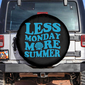 Less Monday More Summer Spare Tire Cover Retro Beach Seashell Graphic