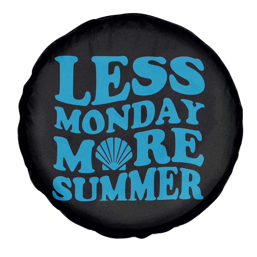 Less Monday More Summer Spare Tire Cover Retro Beach Seashell Graphic