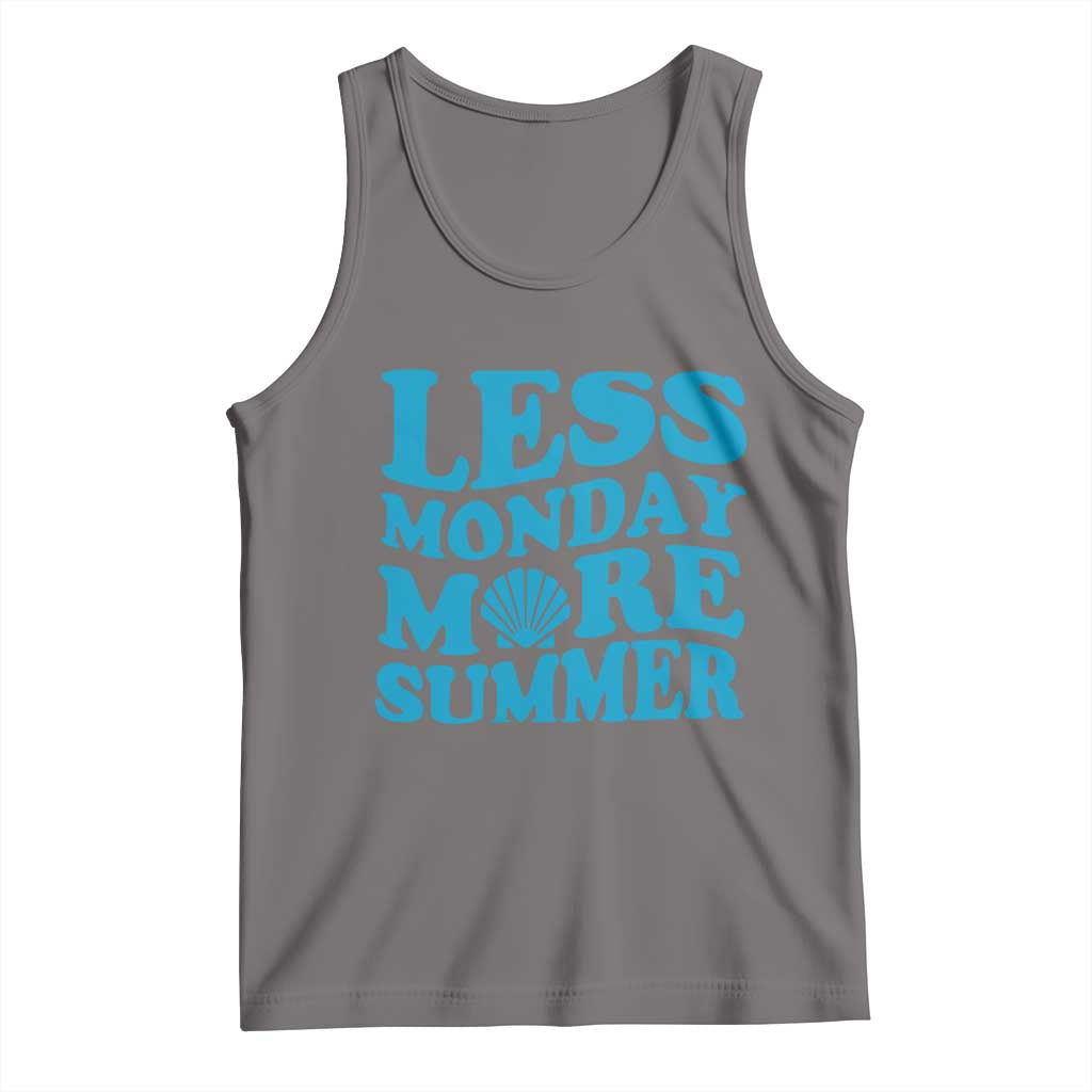 Less Monday More Summer Tank Top Retro Beach Seashell Graphic