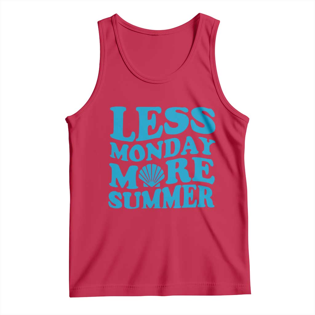 Less Monday More Summer Tank Top Retro Beach Seashell Graphic