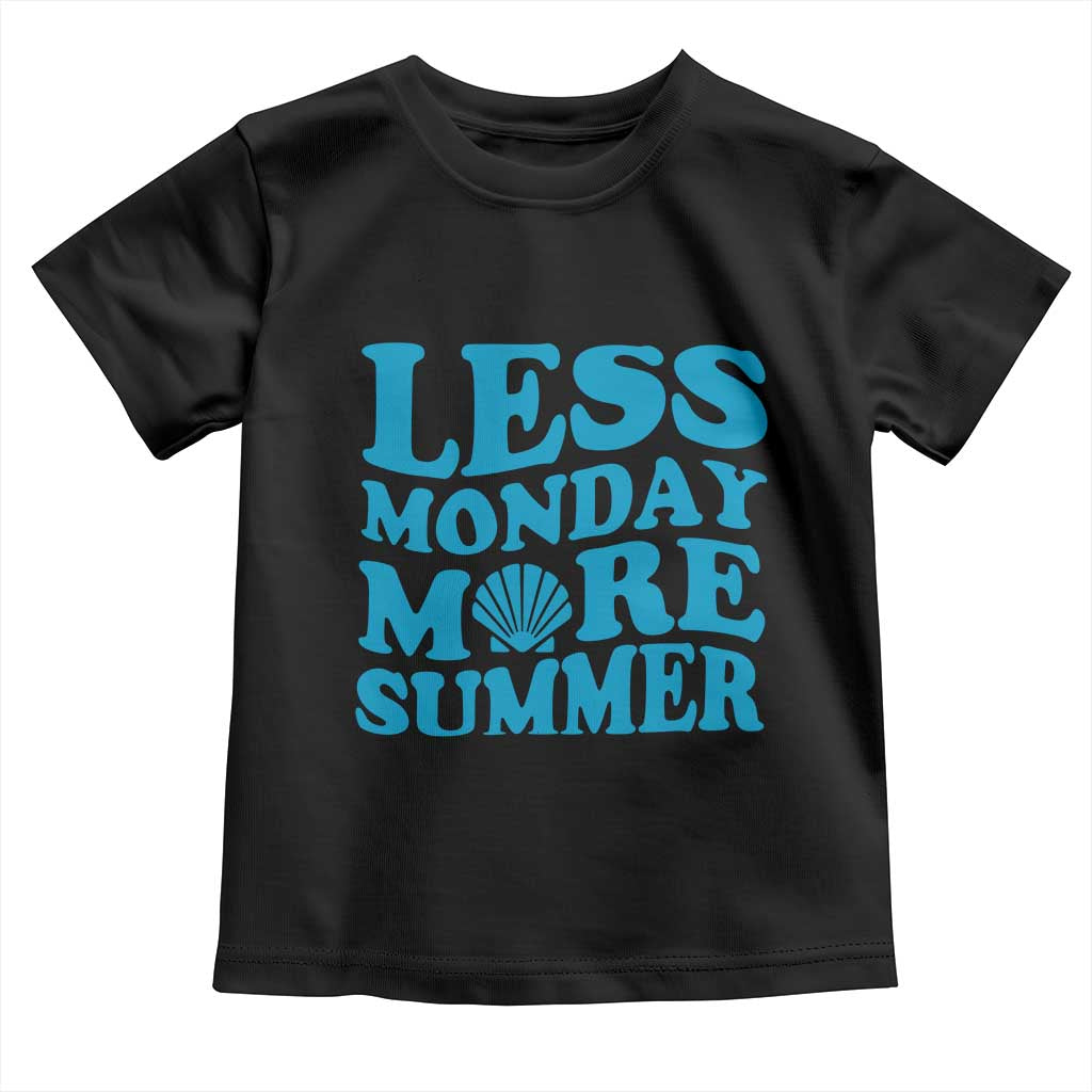 Less Monday More Summer Toddler T Shirt Retro Beach Seashell Graphic TS12 Black Print Your Wear
