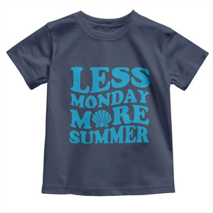Less Monday More Summer Toddler T Shirt Retro Beach Seashell Graphic TS12 Navy Print Your Wear