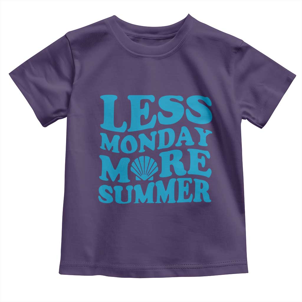 Less Monday More Summer Toddler T Shirt Retro Beach Seashell Graphic TS12 Purple Print Your Wear