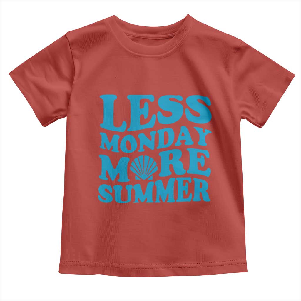 Less Monday More Summer Toddler T Shirt Retro Beach Seashell Graphic TS12 Red Print Your Wear