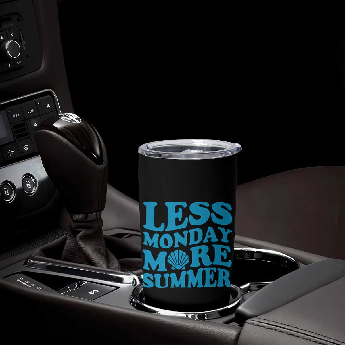 Less Monday More Summer Tumbler Cup Retro Beach Seashell Graphic TS12 Print Your Wear