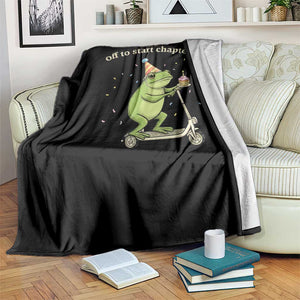 Off To Start Chapter 40 Throw Blanket Funny Frog Scooter 40th Birthday Gift