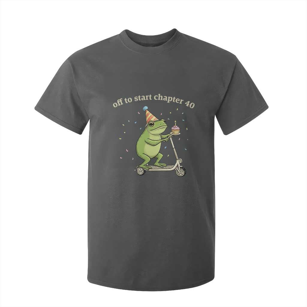 Off To Start Chapter 40 T Shirt For Kid Funny Frog Scooter 40th Birthday Gift