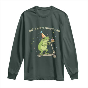 Off To Start Chapter 40 Long Sleeve Shirt Funny Frog Scooter 40th Birthday Gift