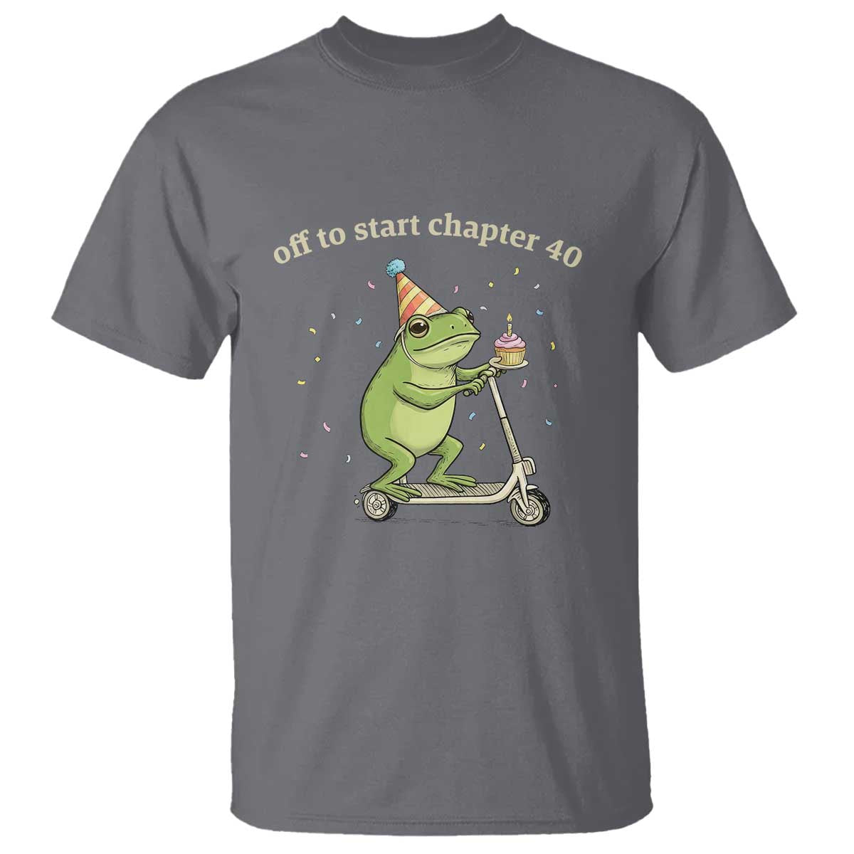 Off To Start Chapter 40 T Shirt Funny Frog Scooter 40th Birthday Gift