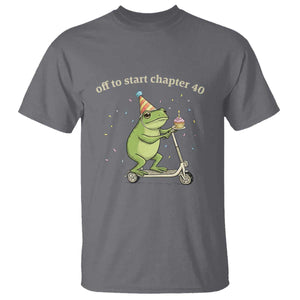 Off To Start Chapter 40 T Shirt Funny Frog Scooter 40th Birthday Gift