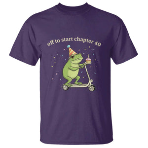 Off To Start Chapter 40 T Shirt Funny Frog Scooter 40th Birthday Gift