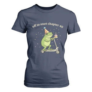 Off To Start Chapter 40 T Shirt For Women Funny Frog Scooter 40th Birthday Gift