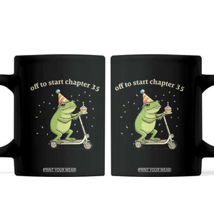 Off To Start Chapter 35 Coffee Mug Funny Frog Scooter 35th Birthday Gift