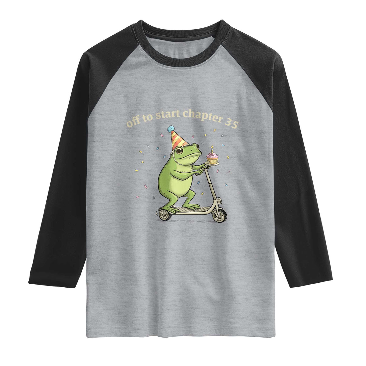 Off To Start Chapter 35 Raglan Shirt Funny Frog Scooter 35th Birthday Gift