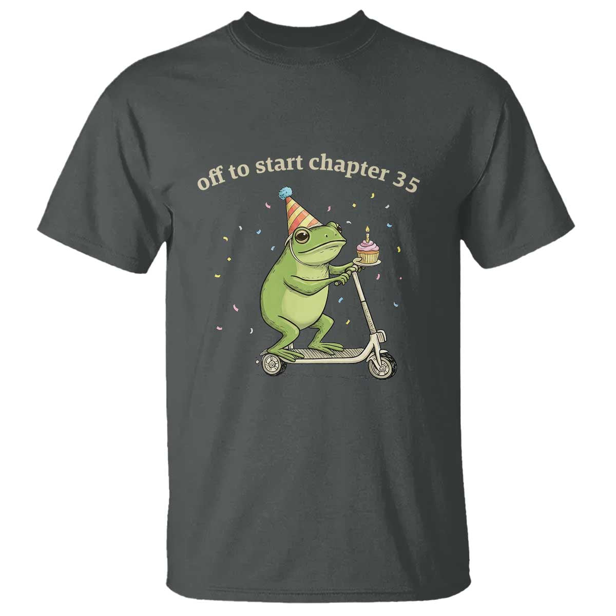 Off To Start Chapter 35 T Shirt Funny Frog Scooter 35th Birthday Gift