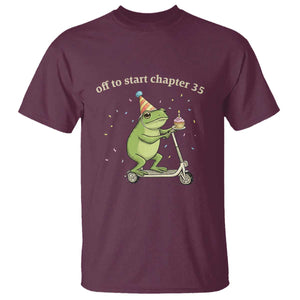 Off To Start Chapter 35 T Shirt Funny Frog Scooter 35th Birthday Gift