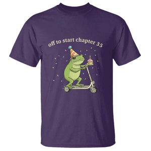 Off To Start Chapter 35 T Shirt Funny Frog Scooter 35th Birthday Gift