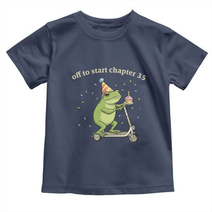 Off To Start Chapter 35 Toddler T Shirt Funny Frog Scooter 35th Birthday Gift