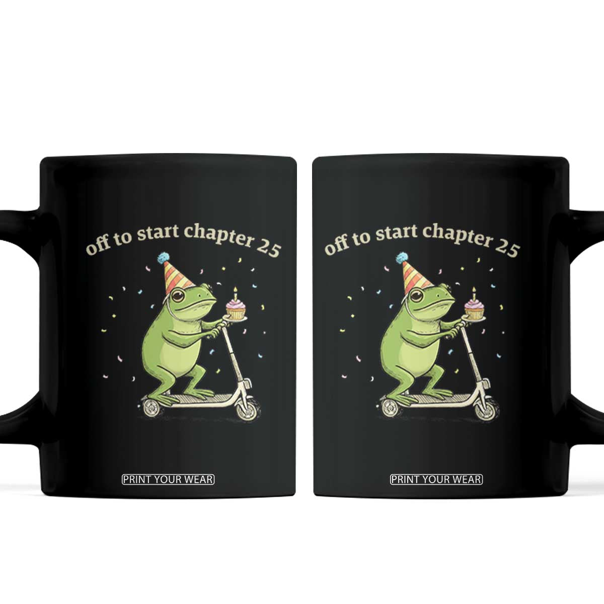 Off To Start Chapter 25 Coffee Mug Funny Frog Scooter 25th Birthday Gift