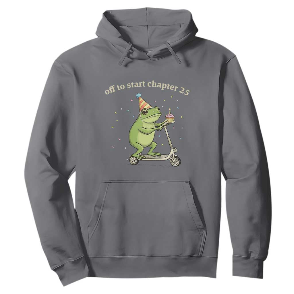 Off To Start Chapter 25 Hoodie Funny Frog Scooter 25th Birthday Gift