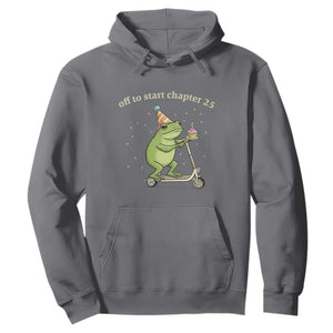 Off To Start Chapter 25 Hoodie Funny Frog Scooter 25th Birthday Gift