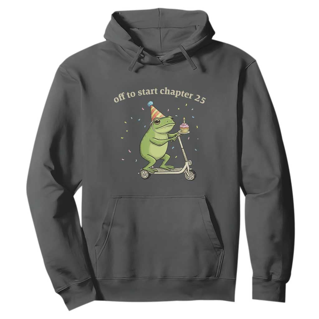 Off To Start Chapter 25 Hoodie Funny Frog Scooter 25th Birthday Gift