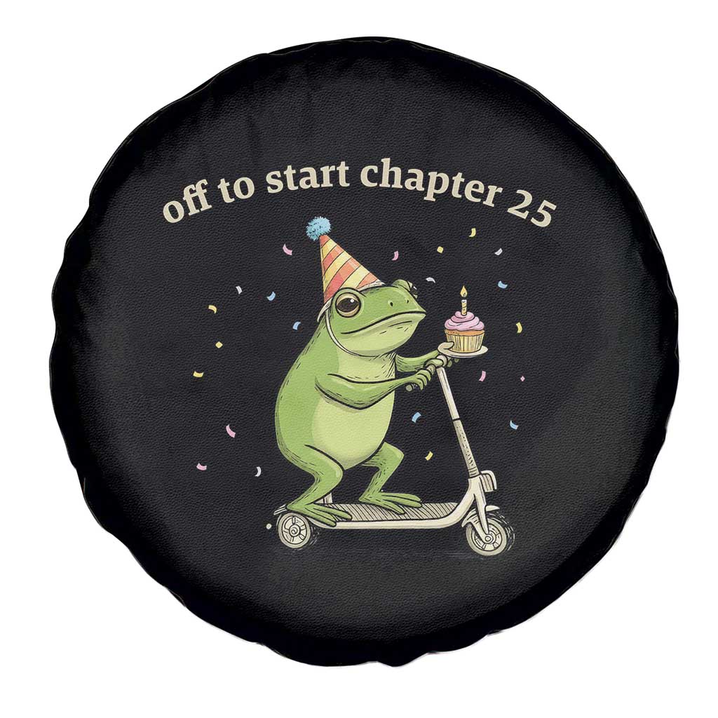 Off To Start Chapter 25 Spare Tire Cover Funny Frog Scooter 25th Birthday Gift