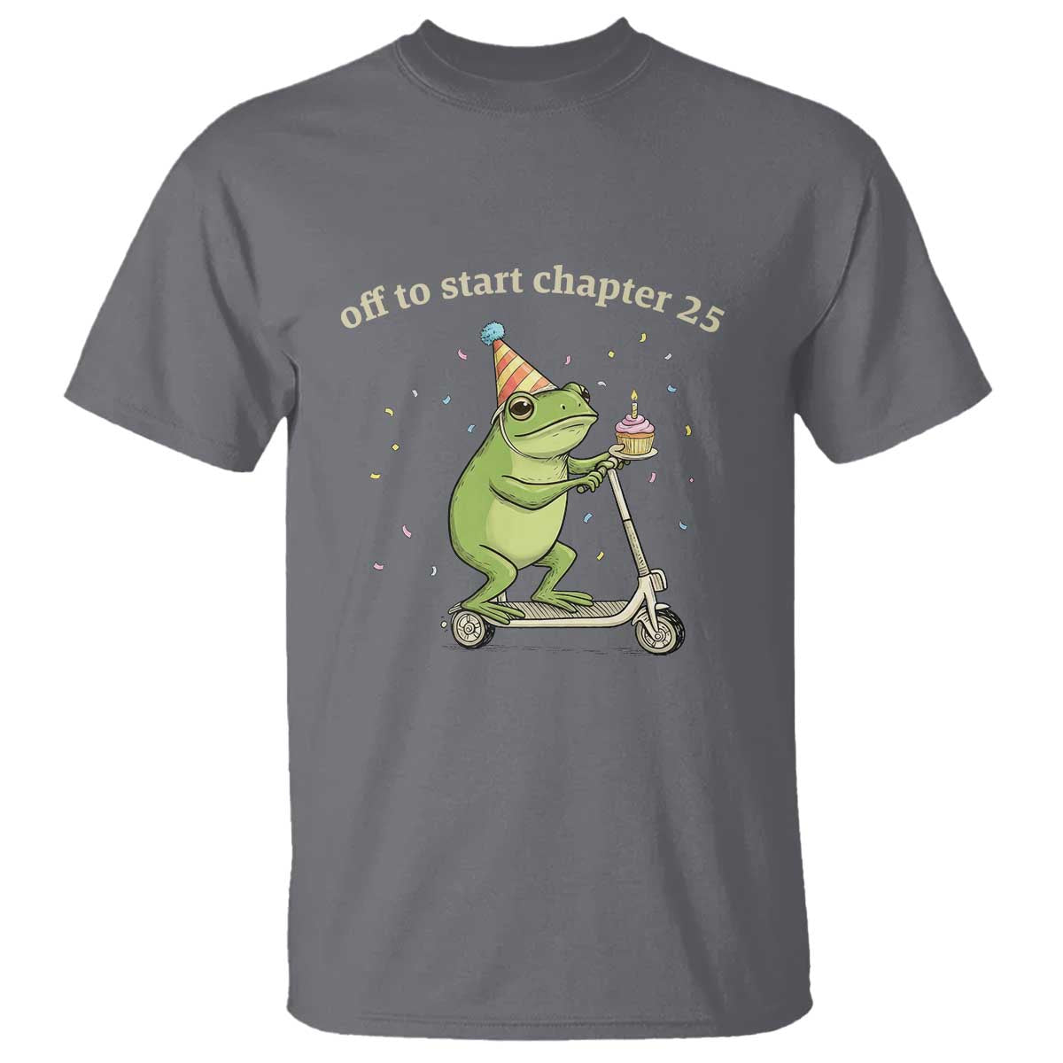Off To Start Chapter 25 T Shirt Funny Frog Scooter 25th Birthday Gift