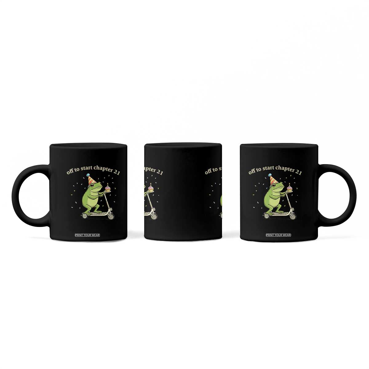 Off To Start Chapter 21 Coffee Mug Funny Frog Scooter 21st Birthday Gift