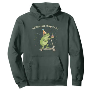 Off To Start Chapter 21 Hoodie Funny Frog Scooter 21st Birthday Gift
