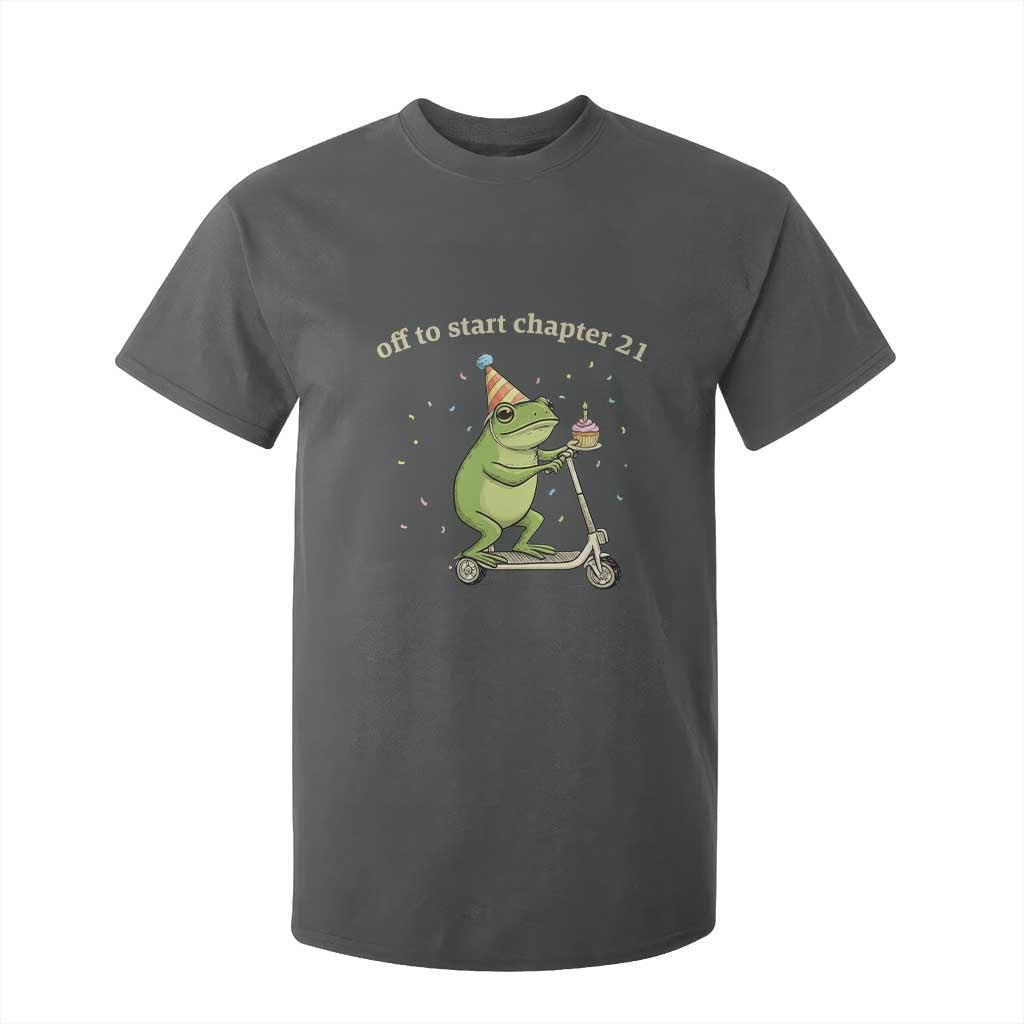 Off To Start Chapter 21 T Shirt For Kid Funny Frog Scooter 21st Birthday Gift