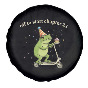 Off To Start Chapter 21 Spare Tire Cover Funny Frog Scooter 21st Birthday Gift