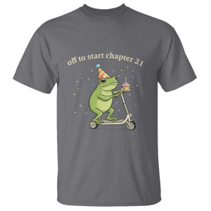 Off To Start Chapter 21 T Shirt Funny Frog Scooter 21st Birthday Gift