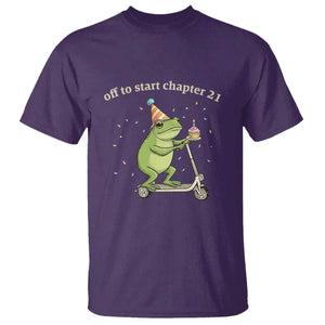 Off To Start Chapter 21 T Shirt Funny Frog Scooter 21st Birthday Gift