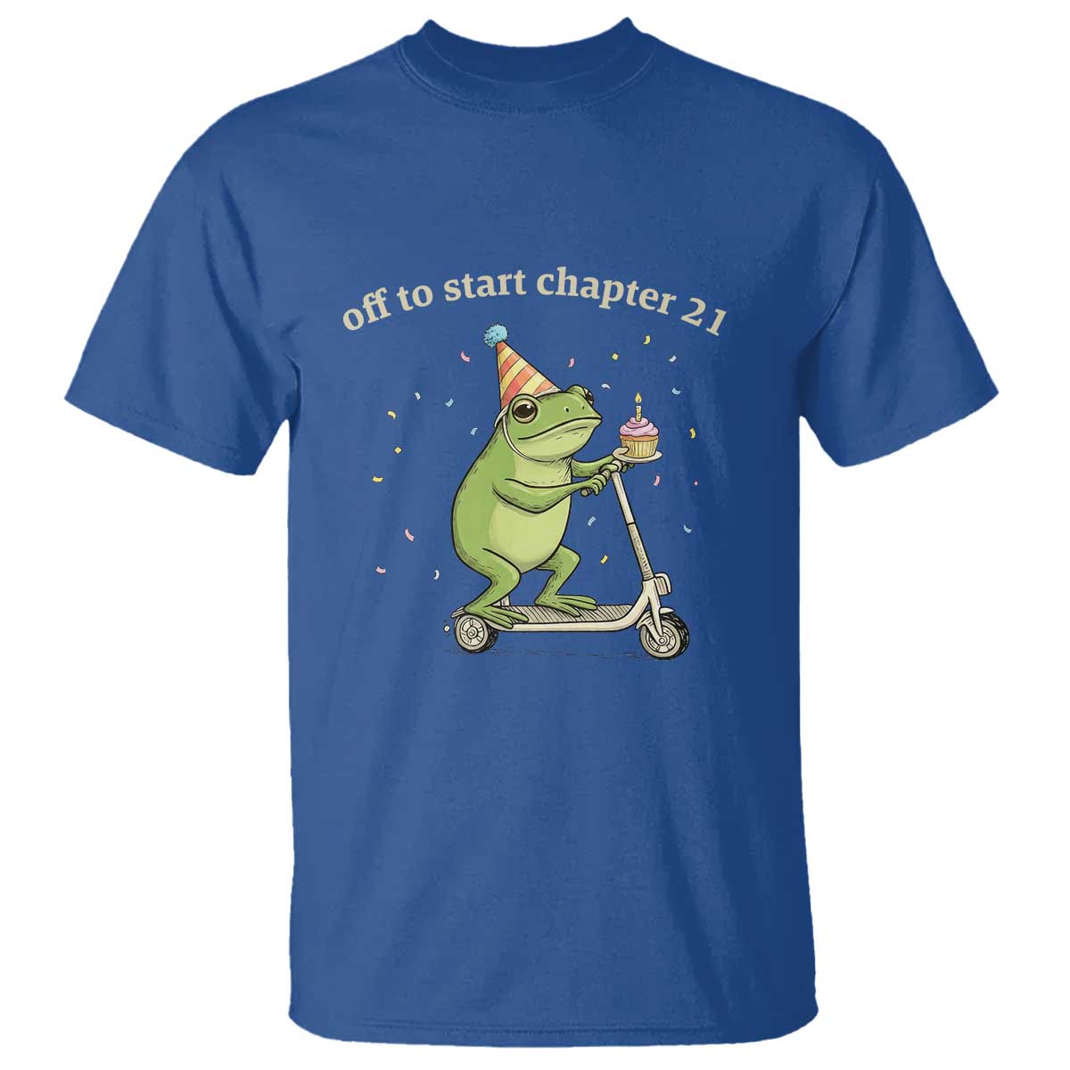Off To Start Chapter 21 T Shirt Funny Frog Scooter 21st Birthday Gift