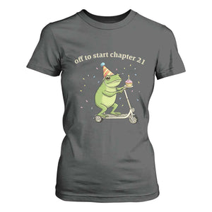Off To Start Chapter 21 T Shirt For Women Funny Frog Scooter 21st Birthday Gift