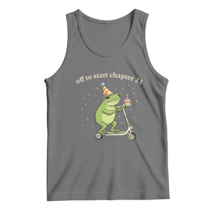 Off To Start Chapter 21 Tank Top Funny Frog Scooter 21st Birthday Gift