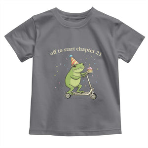 Off To Start Chapter 21 Toddler T Shirt Funny Frog Scooter 21st Birthday Gift