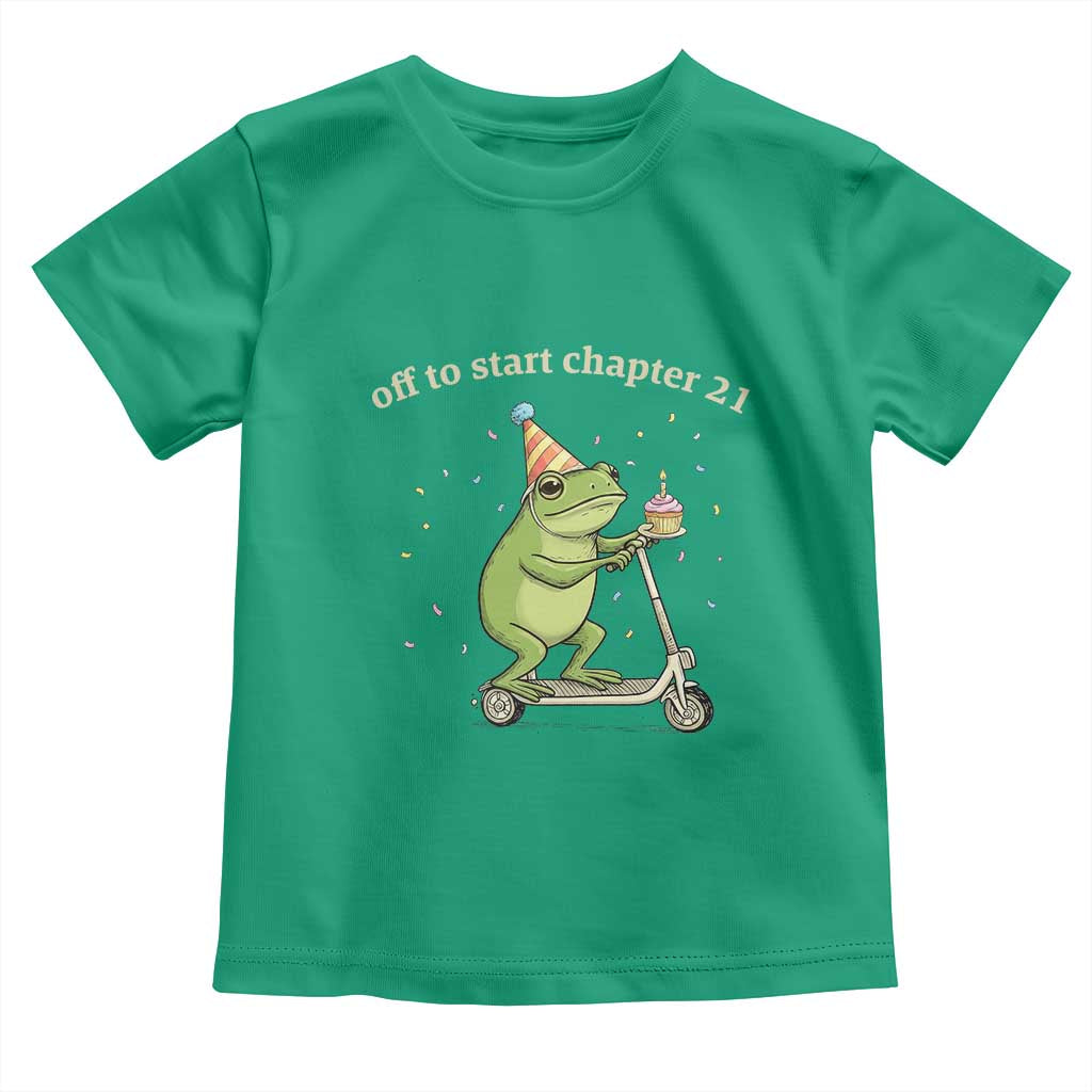 Off To Start Chapter 21 Toddler T Shirt Funny Frog Scooter 21st Birthday Gift