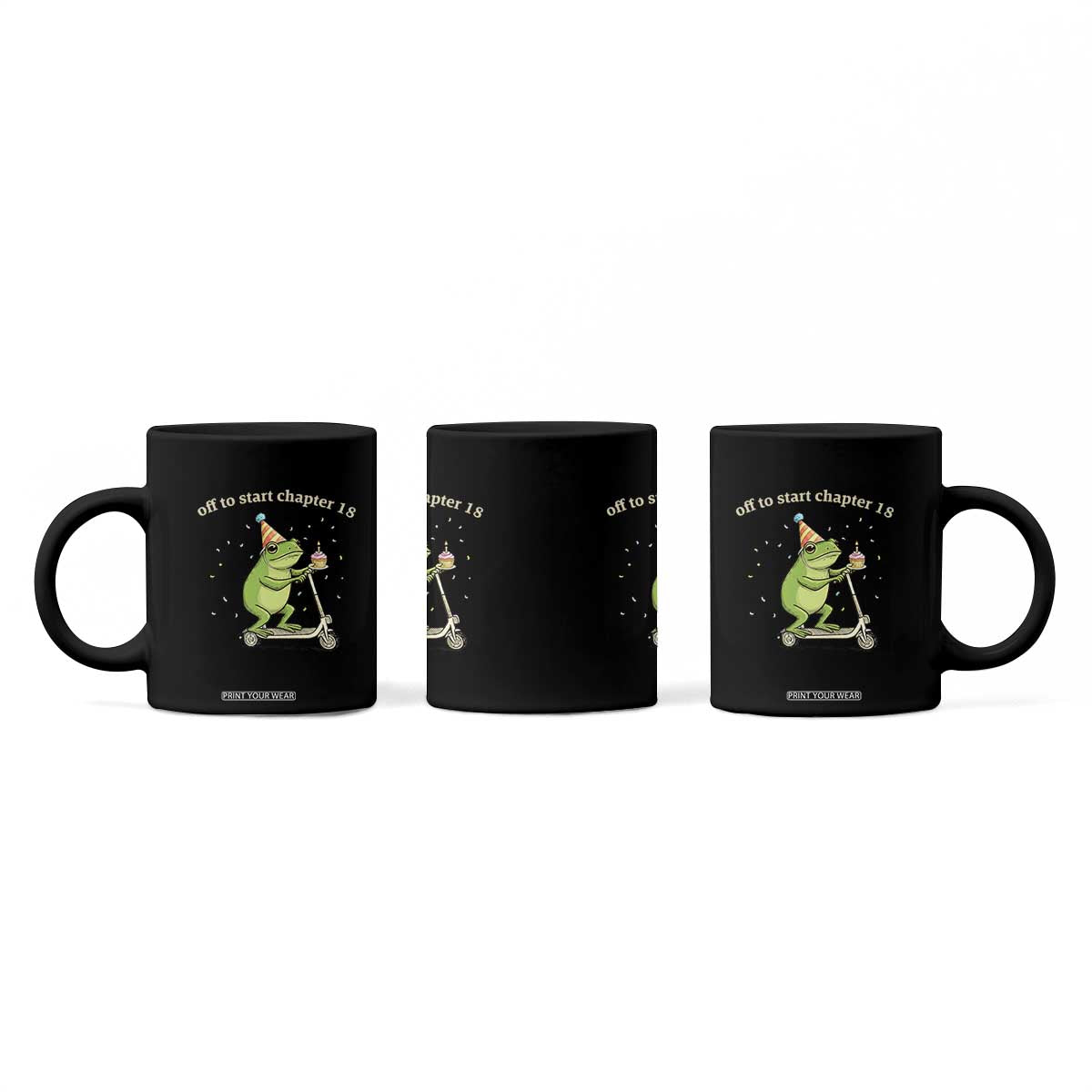 Off To Start Chapter 18 Coffee Mug Funny Frog Scooter 18th Birthday Gift
