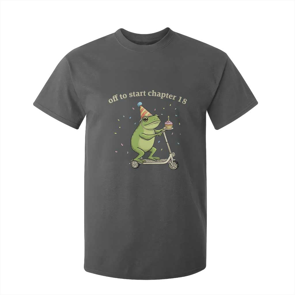 Off To Start Chapter 18 T Shirt For Kid Funny Frog Scooter 18th Birthday Gift