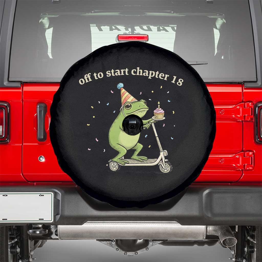 Off To Start Chapter 18 Spare Tire Cover Funny Frog Scooter 18th Birthday Gift