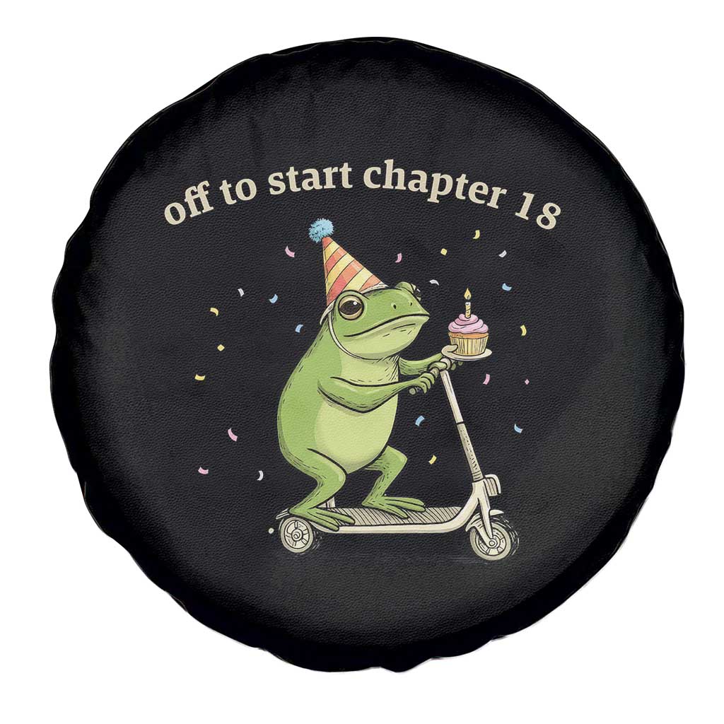 Off To Start Chapter 18 Spare Tire Cover Funny Frog Scooter 18th Birthday Gift