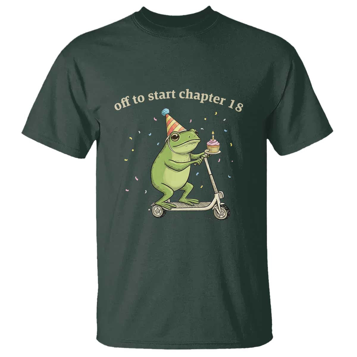 Off To Start Chapter 18 T Shirt Funny Frog Scooter 18th Birthday Gift