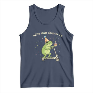 Off To Start Chapter 18 Tank Top Funny Frog Scooter 18th Birthday Gift