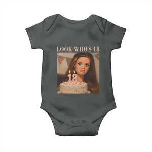 Look Who's 18 Baby Onesie Funny Birthday Doll Face Meme